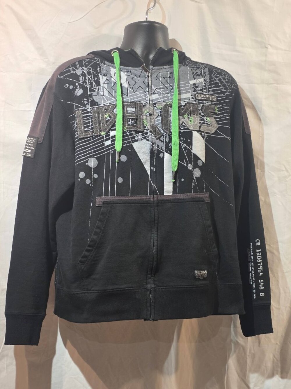 Noize Men’s Graphic Zip-Up Hoodie – Size XL